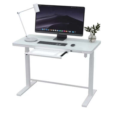 Rise Up Essential Standing Desk  - White Frame + Glass top image