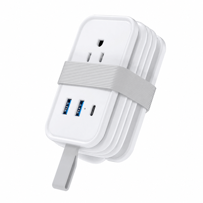 Travel Power Strip - White image
