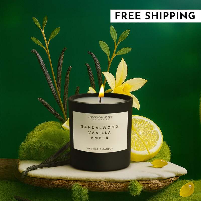 8oz Sandalwood | Vanilla | Amber Candle with Lid and Box (Inspired by Hotel Costes®) image