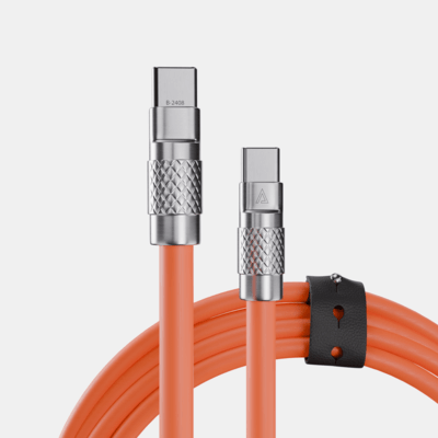 TsumoCharge® | 100W Silicone Charging Cable | Orange  USB-C to USB-C - Orange image