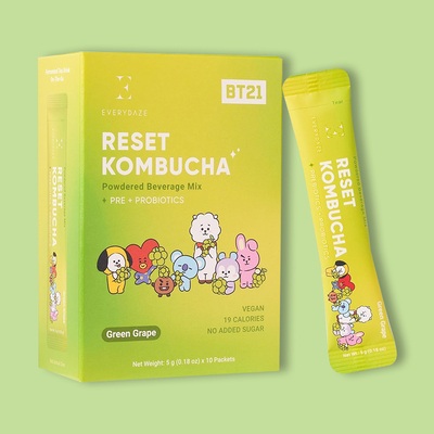BT21 RESET Kombucha Green Grape 1.80 oz (10 Pack) image