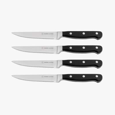 Superior Set of 4 Steak Knives - Black