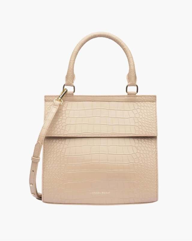 Cream Croc Luncher - Vegan Leather image