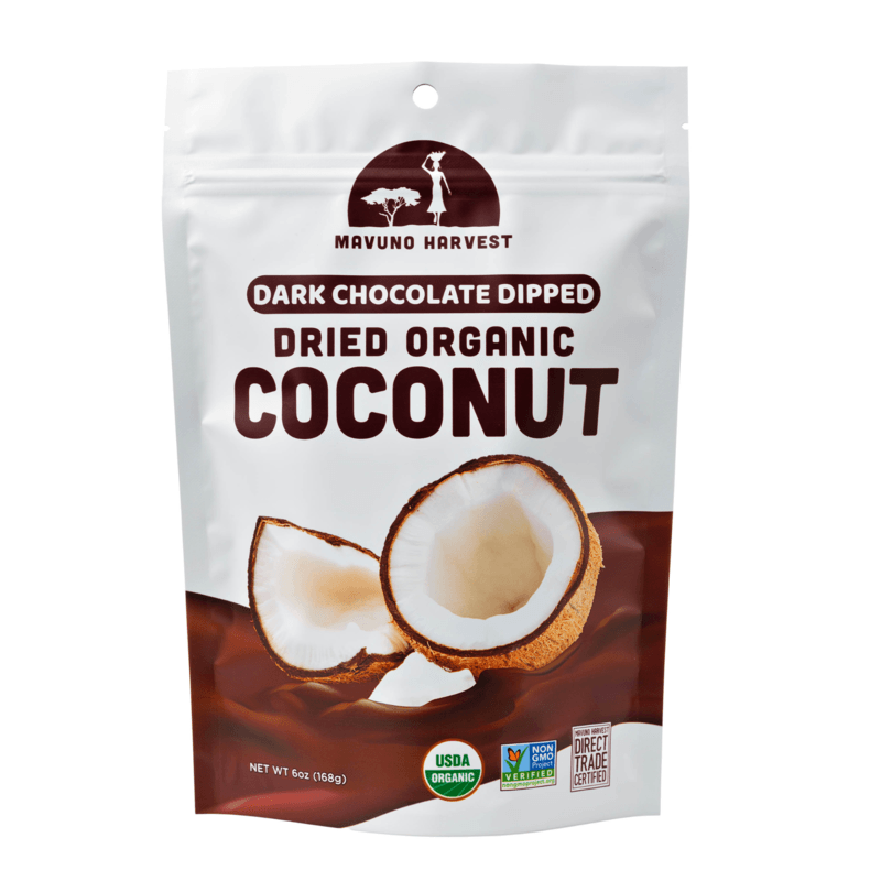Organic Chocolate Dipped Dried Coconut 3 oz / 6 Bag Bundle image