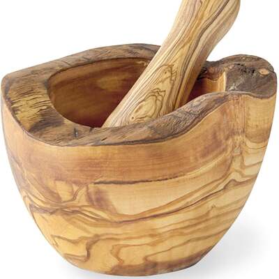 Mediterranean Olive Wood Mortar and Pestle - Large
