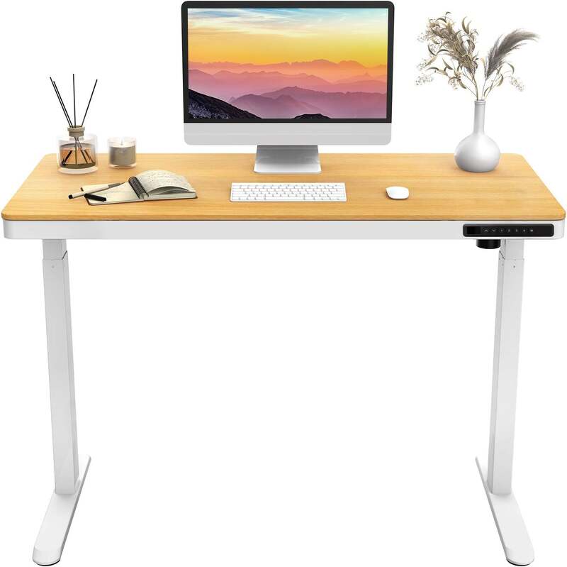 Rise Up Essential Standing Desk - White frame + Maple top image