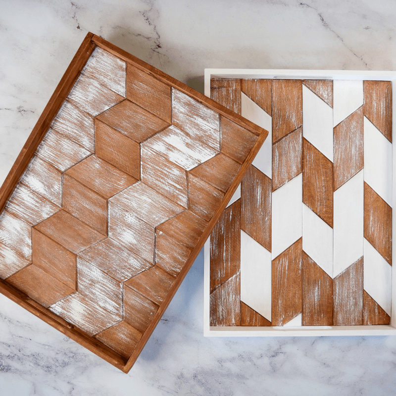 Chevron Wood Tray Kit image