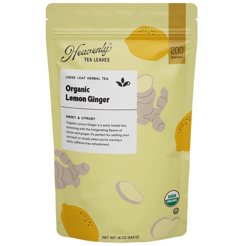 Organic Lemon Ginger, Bulk Loose Leaf Herbal Tisane, 16 oz image