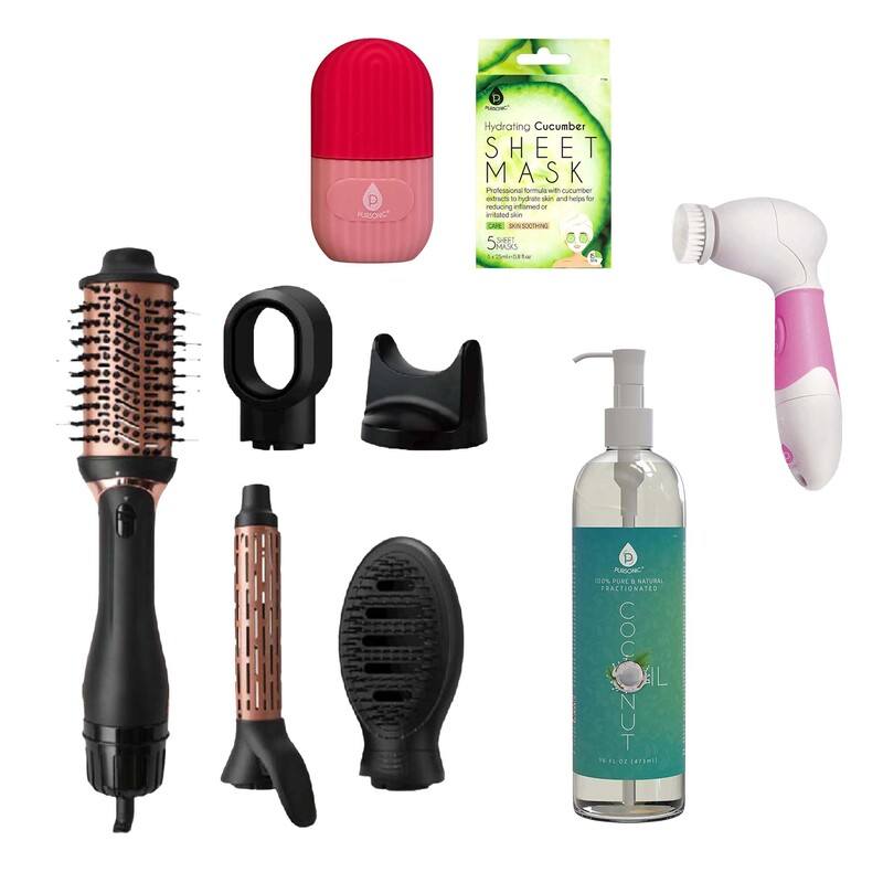 Ultimate Self-Care Bundle – Ice Cube Facial Roller, Pursonic Cleansing Brush, Hot Air Blower Brush & More! image