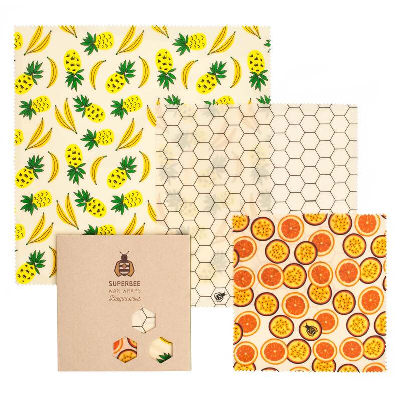 Beeswax Wraps “Beeginner” Set of 3 Sizes - Summer Vibes image