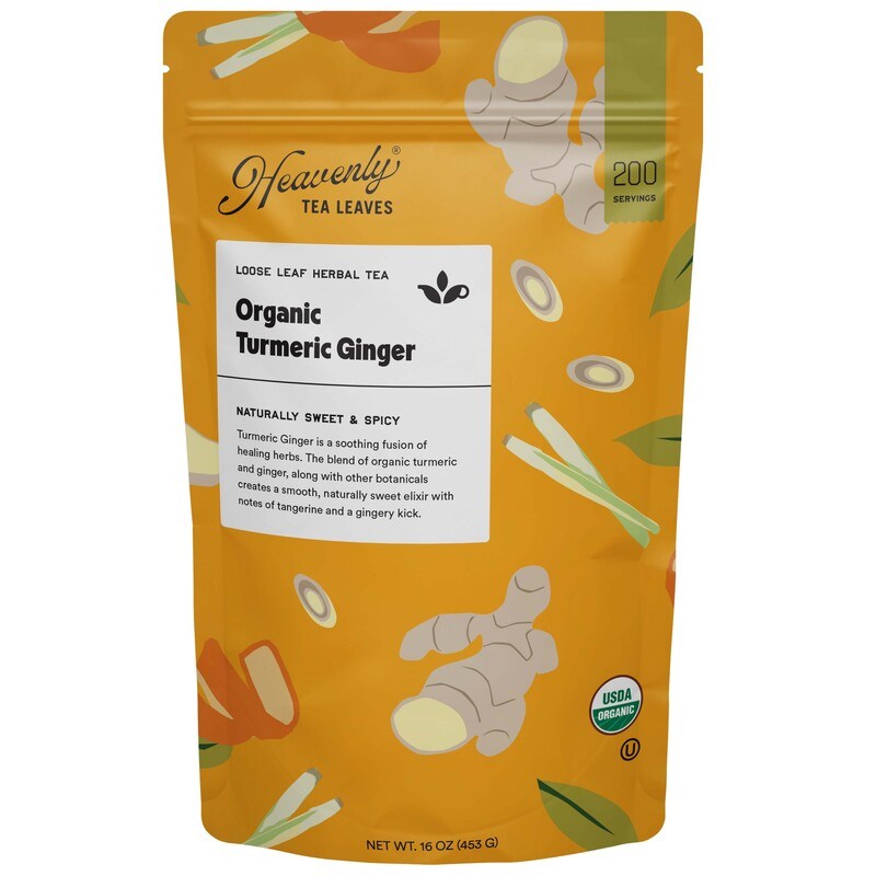 Organic Turmeric Ginger, Bulk Loose Leaf Herbal Tisane, 16 oz image