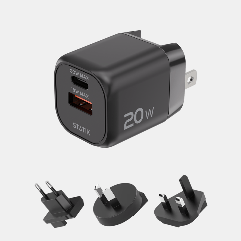 20W GaN Charger Global | Includes 3 International Plug Adapters (EU, UK, AU) image