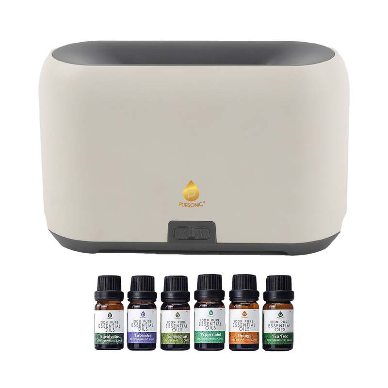 Pursonic FlameGlow Aromatherapy Diffuser & 6-Pack Essential Oils Wellness Bundle – Pure Relaxation with Light, Scent & Serenity image