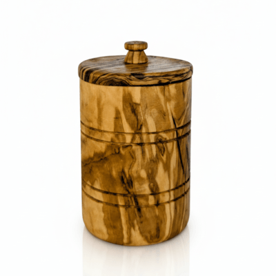 Mediterranean Olive Wood Salt Keeper with Lid